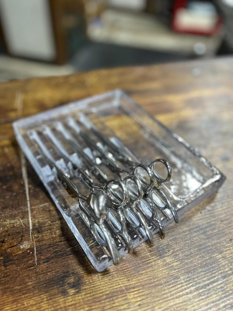 BARBER barbershop シザーケース シザースタンド レジン 小物置きスタンド