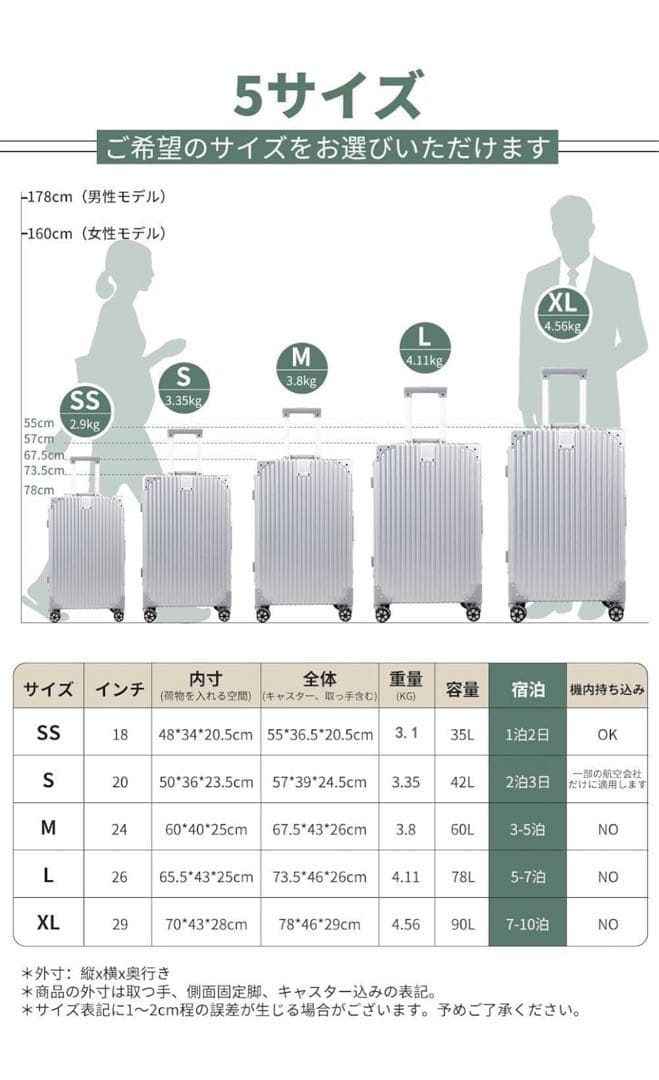 専用です。 ワンダーモア シルバー アルミニウム キャリーケース 78Lの