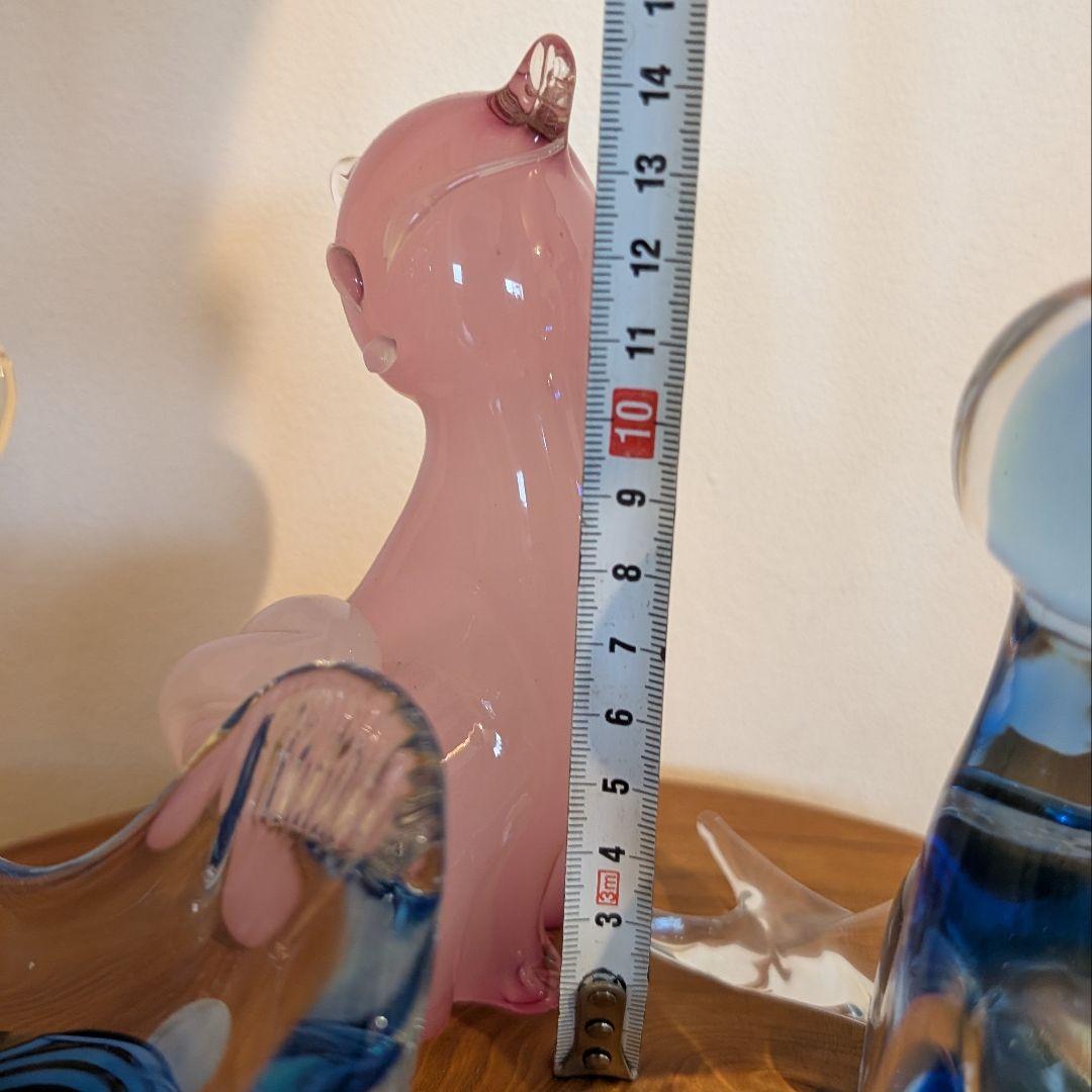 イタリア ヴェネチア ガラス工芸品 murano 3点セット