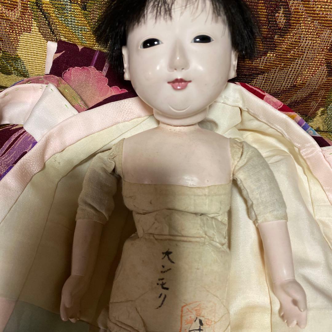 小さ目市松人形竹内益次郎作男の子大正時代30cm位