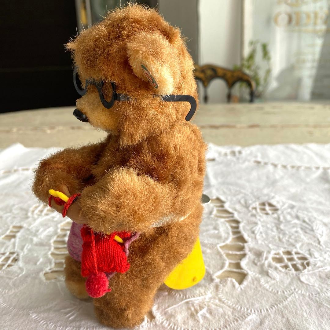 アンティーク　ビンテージベア　ゼンマイ仕掛け　編み物ベア　max carl