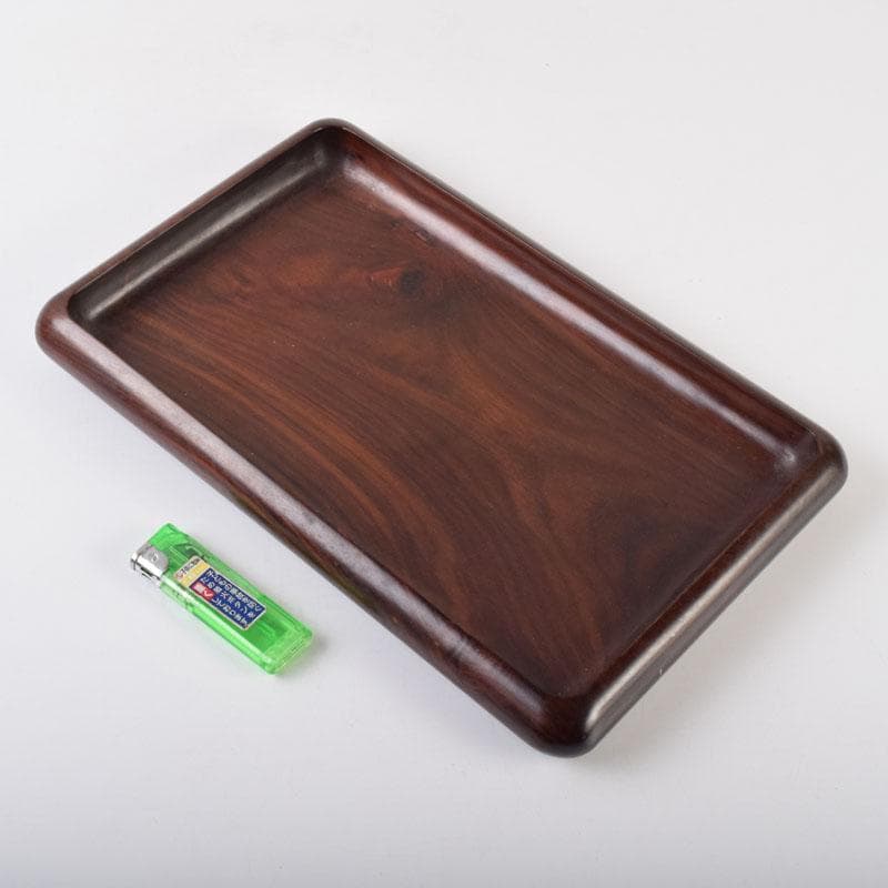 中国 唐木紫檀製 無垢刳り貫き 煎茶盆 香盆 C 9084 工芸品