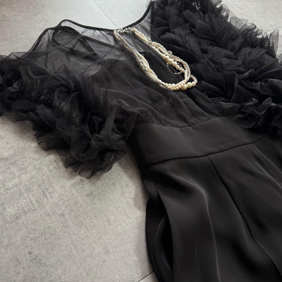 ラグナムーン チュールフリル パンツドレス オールインワン S