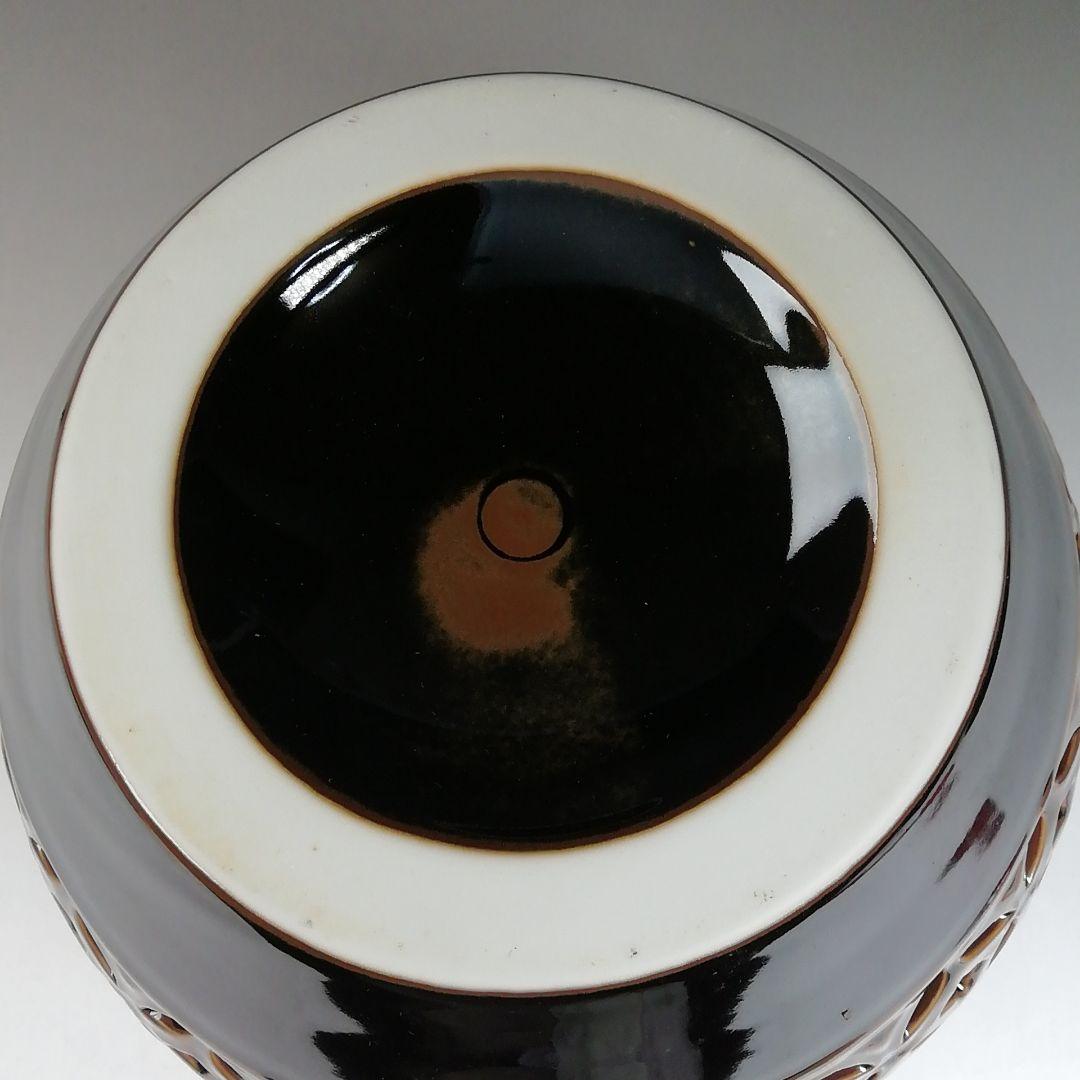 T992 水指 『古瀬戸 七宝透』『加藤藤城 造』『塗師 湖彩』 共箱