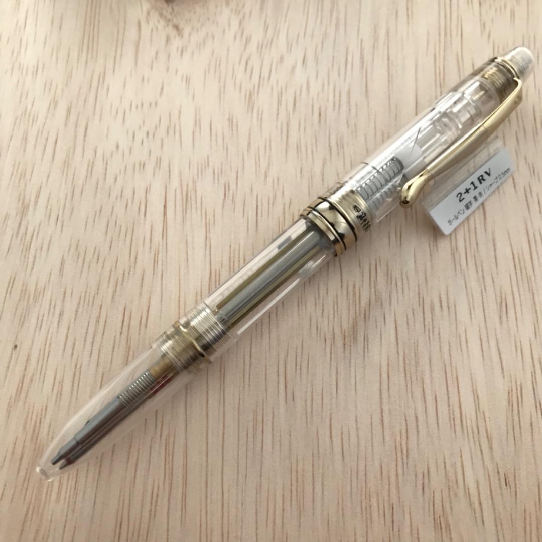 パイロット pilot 2+1 rv 廃盤 廃番 スケルトン 透明 クリア ペン