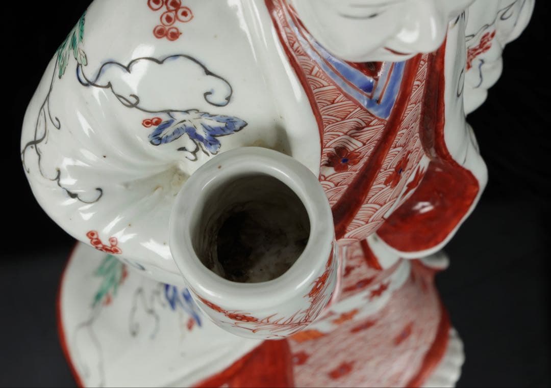 ラ*ラ様 江戸期 古伊万里 柿右衛門様式 色絵陶製美人人形 婦人像 女性像 古美