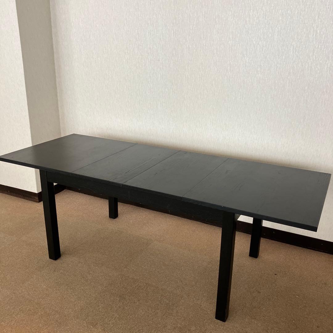 IKEA イケア　伸長式ダイニングテーブル　BJURSTA ブラック　傷あり