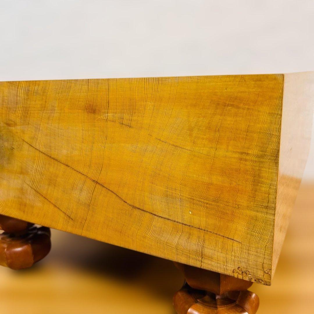 【高級】本榧 脚付碁盤 4.8寸 天地柾 柾目 ヘソ有り 19路盤 15kg