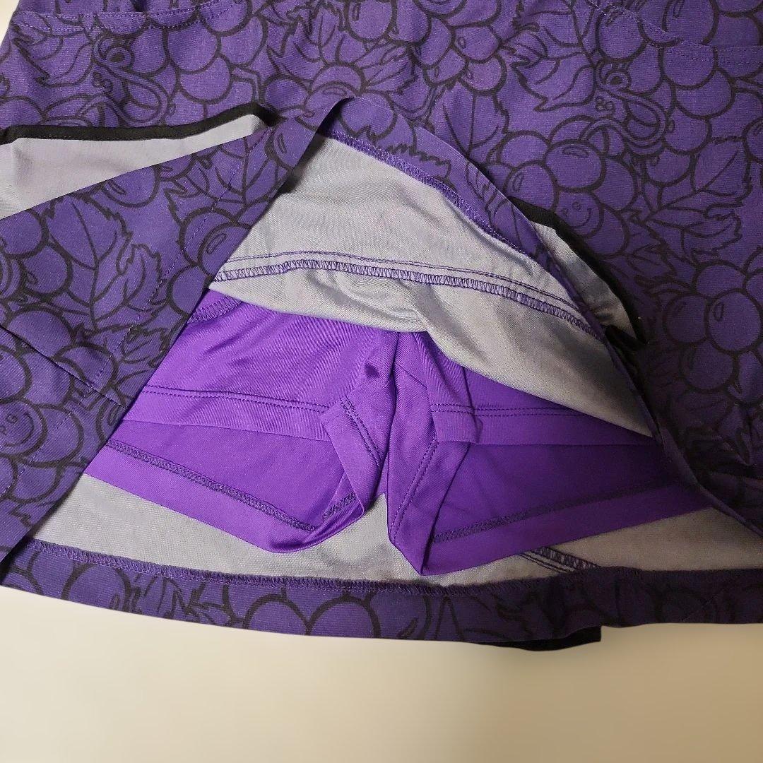 パーリーゲイツのRG ブドウ柄 紫色 シャツとフリルスカート