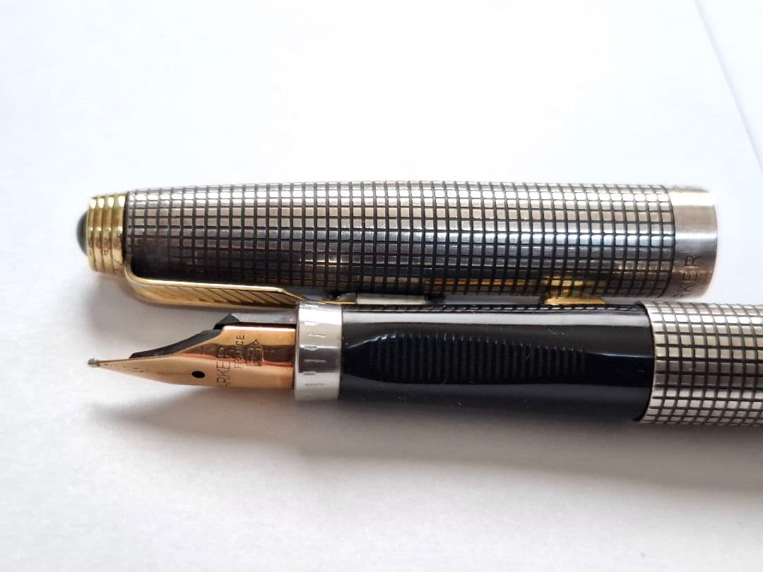 希少 parker 万年筆 XF(極細) スターリングシルバー シズレ オパール