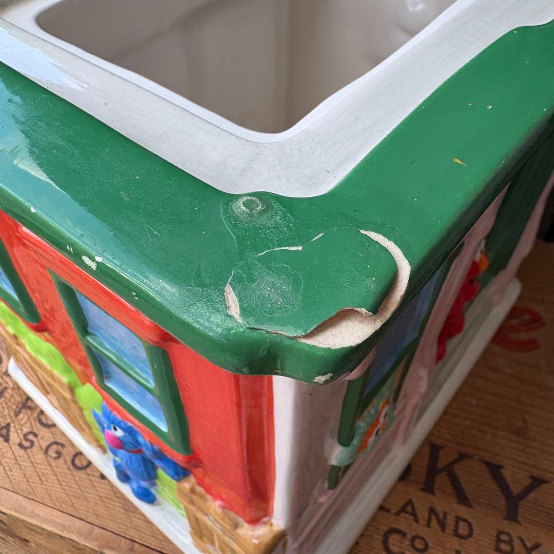 2000s】セサミストリート クッキージャー 置物 小物入れ レトロ セサミ