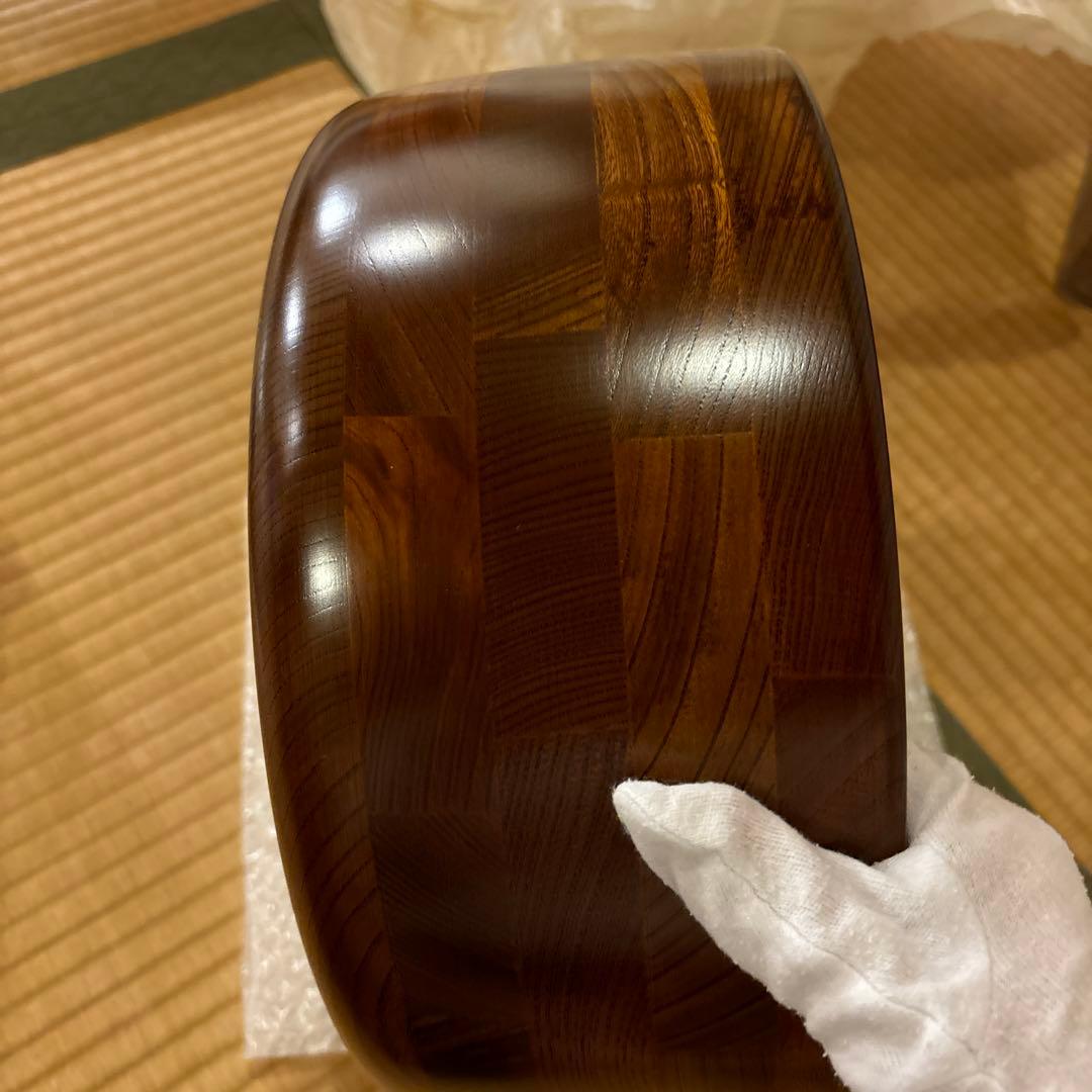 新品・未使用 】伝統工芸品 欅(けやき) くりぬき 茶びつ 天然うるし仕上げ