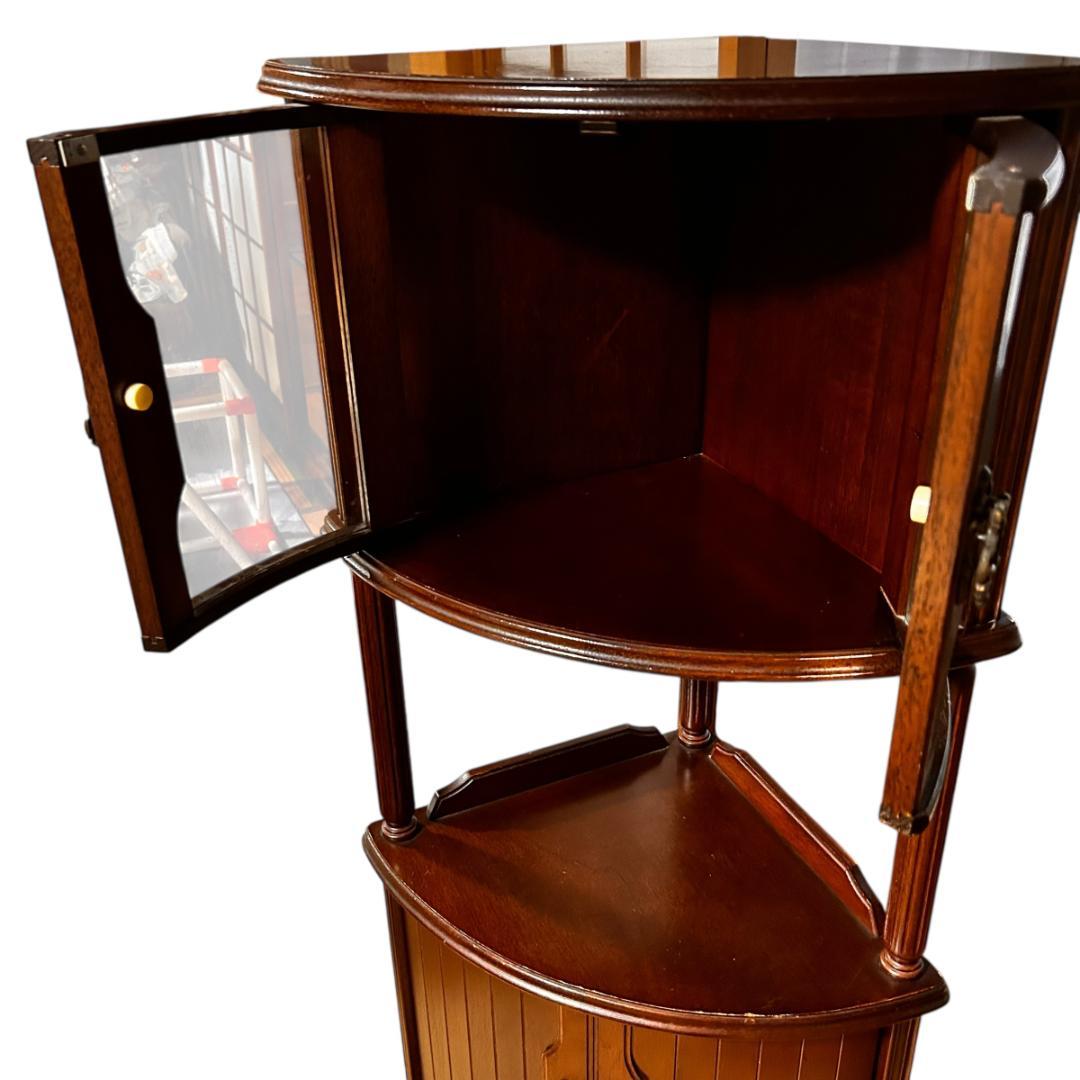 綾野製作所 アヤノクラフト コーナーキャビネット 木製3段 ダーク