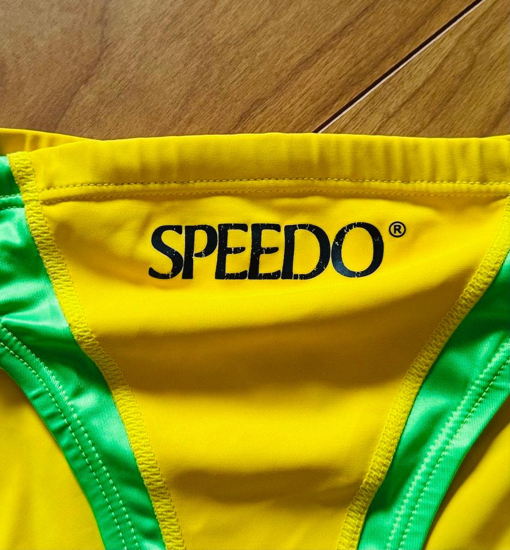 美品】SPEEDO RQ632 イエロー×グリーン ライフセーバー 競パン