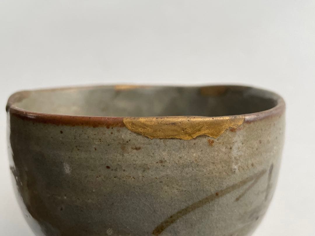 骨董 アンティーク 古唐津 絵唐津 茶碗 金継ぎ直し 金繕い 古美術 古陶磁
