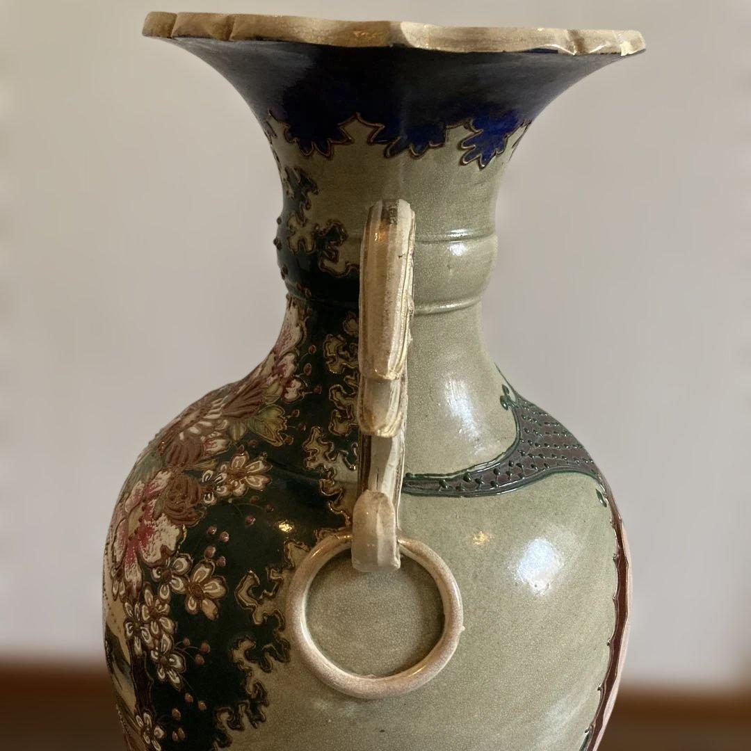 古美術 お里帰り 大型 大壺 花瓶 骨董 アンティーク