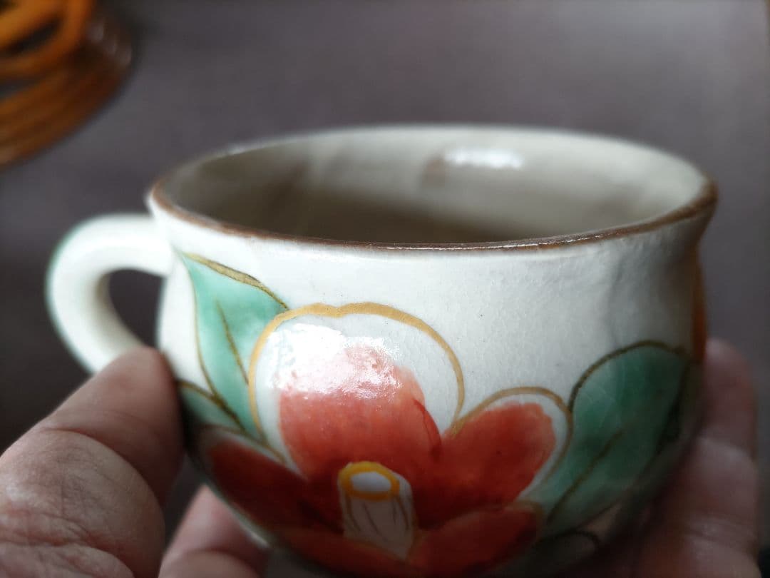 翌日発送 希少 先代作！陶葊・陶あん カップ＆ソーサー 牡丹絵