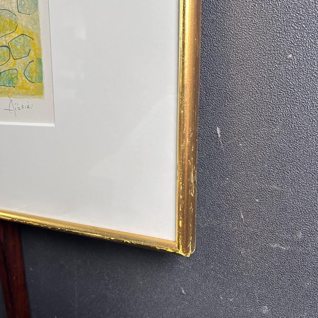 ポール・アイズピリ「夕暮れの蝶」リトグラフ 直筆サイン入り 額縁入り