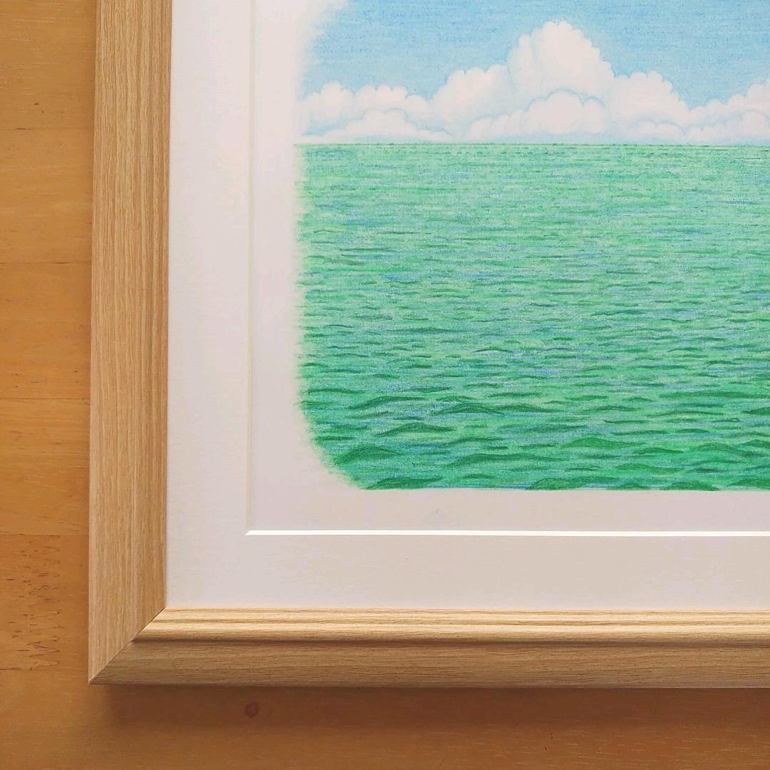 絵画色鉛筆風景画『沖縄の海』原画