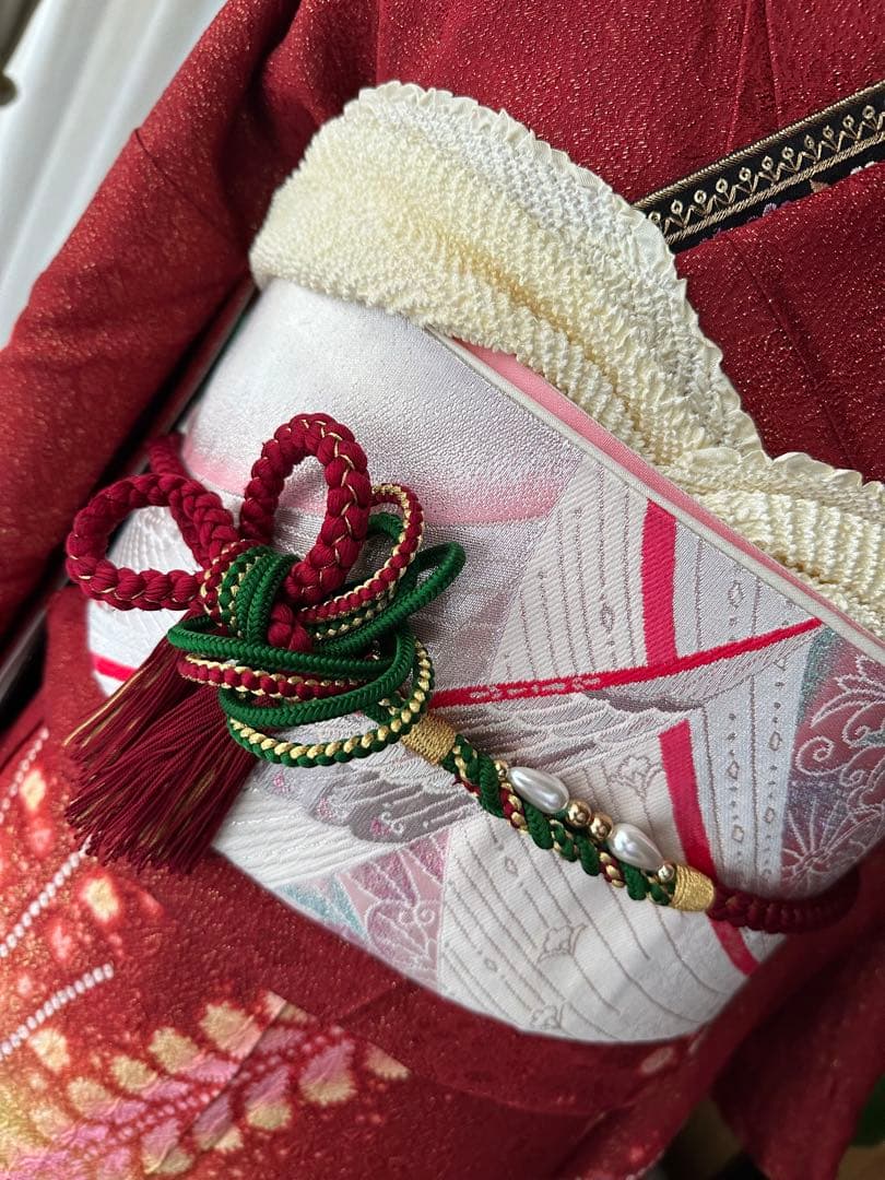 振袖フルセット 赤×金通し 辻ヶ花 絞り ぼかし染めIK