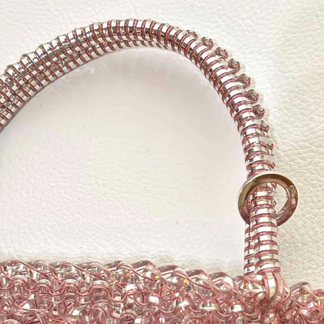 極美品✨アンテプリマ　ミニバッグ　ハンドバッグ　ワイヤーバッグ　ピンク　シルバー