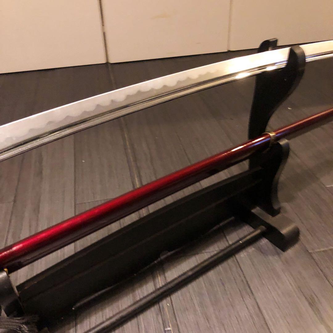 高級模造刀　居合刀　樋入刀身　朱拵え　合金刀身