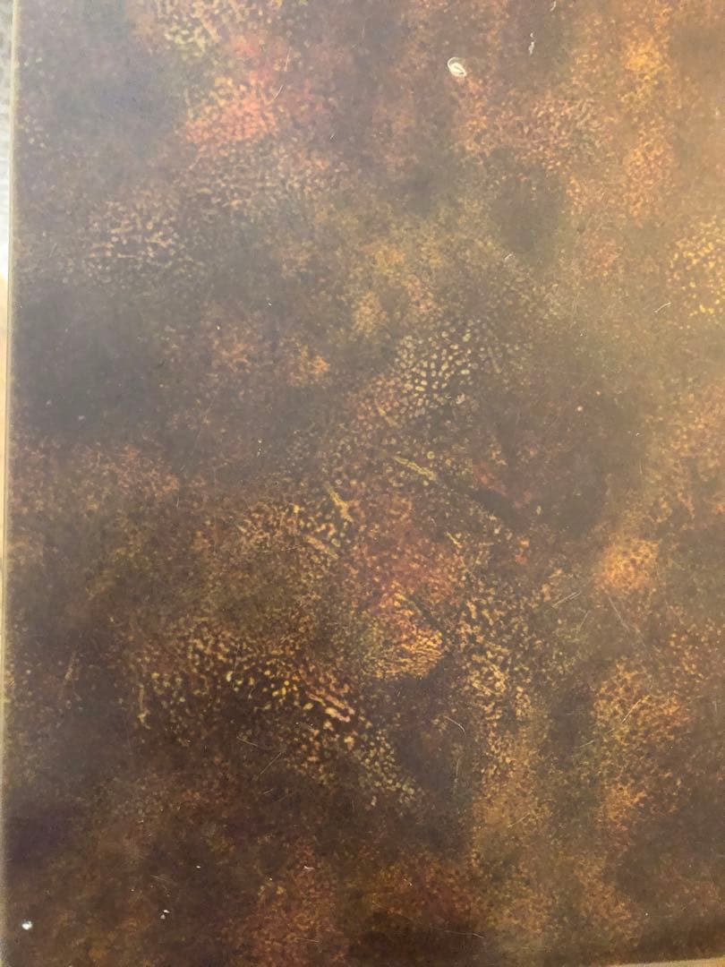 カフェ テーブル マーブル調 真鍮 アンティーク 正方形 ブラウン 金