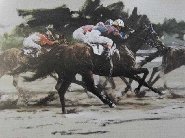 佐藤照雄、【疾走】、希少な額装用画集より、新品額装付