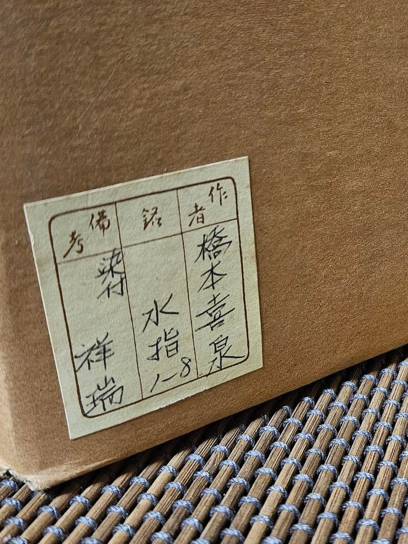 京焼 清水焼 名工】 橋本喜泉 造 染付 祥瑞 水指 共箱 共布