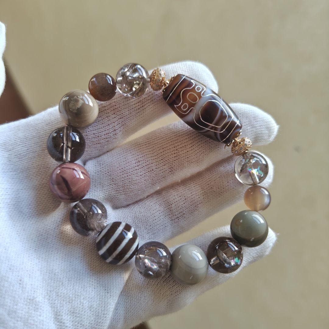 専用です♡銀線✩財神天珠、線天珠、レインボースモーキー、サンムーン、阿拉善瑪瑙