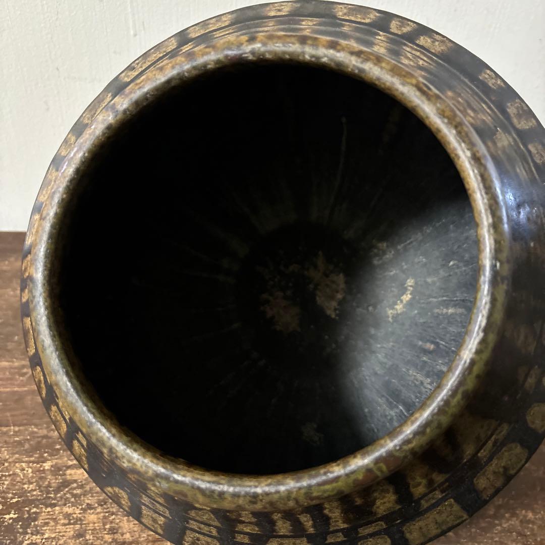 黒高麗壷 信楽 伊賀焼 古道具 古備前 李朝 骨董 花入 花器 古
