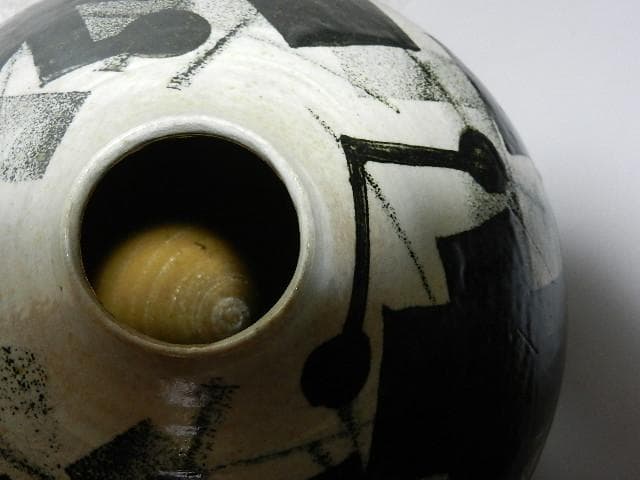 京焼 伝統工芸士「河島浩三」作 大型花瓶（高27．5㌢、胴30