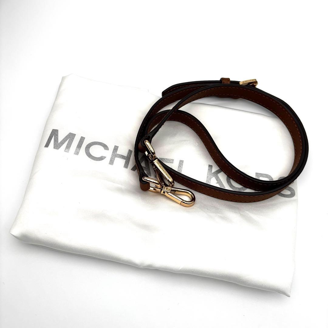 未使用に近い マイケルコース 2way ショルダーバッグ レザー ロゴ ブラウン