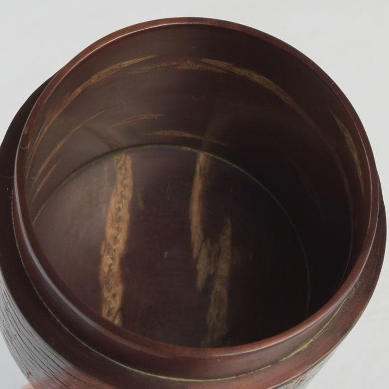 茶道具 伊藤松次作 樺細工 むじ皮 抹茶入 共箱 V 9657