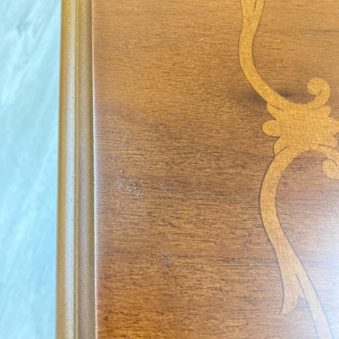 イタリア製 クラシカル 象嵌細工 猫脚 ネストテーブル サイドテーブル