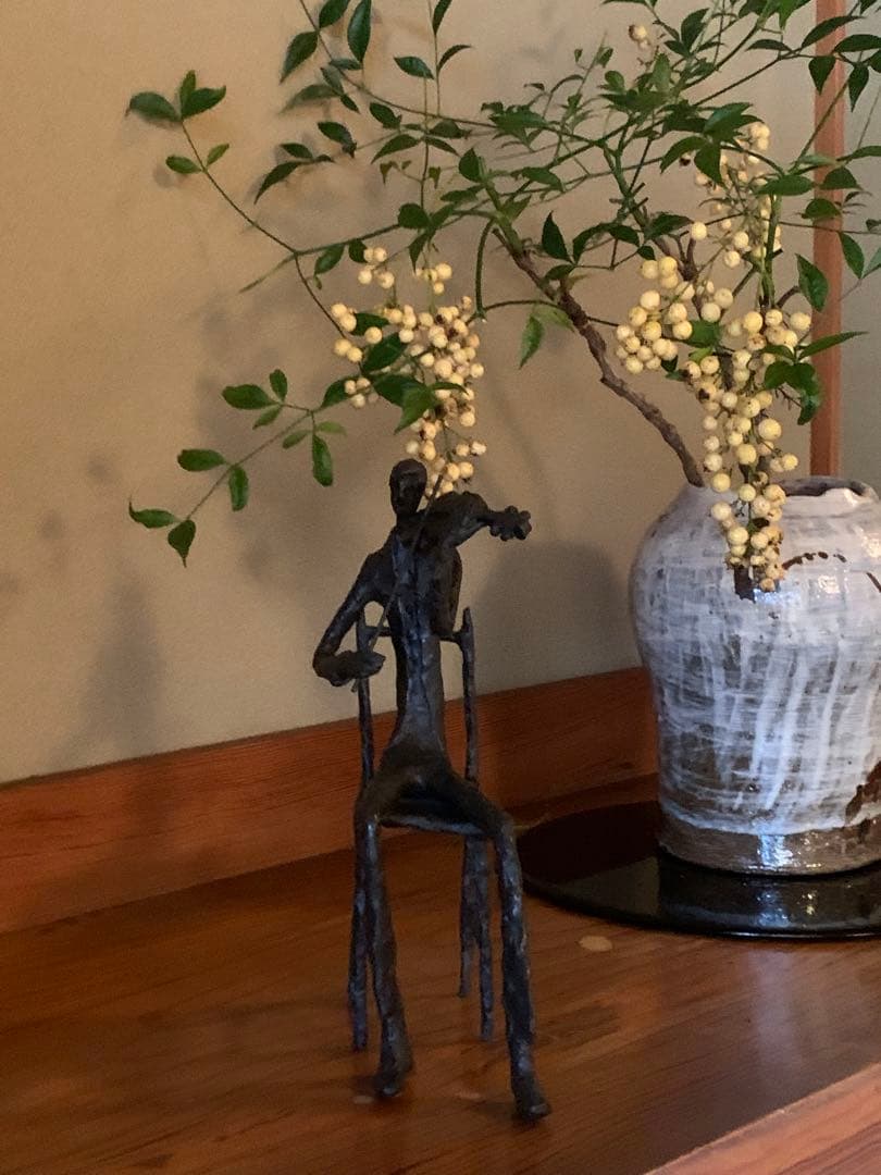 室内楽の情景 ヴァイオリン奏者 オブジェ 重厚 置物 ヴィンテージ