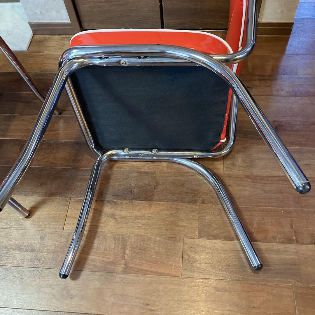 美品✨️ ①アメリカンダイナー ヴィンテージ調 チェア 2脚セット