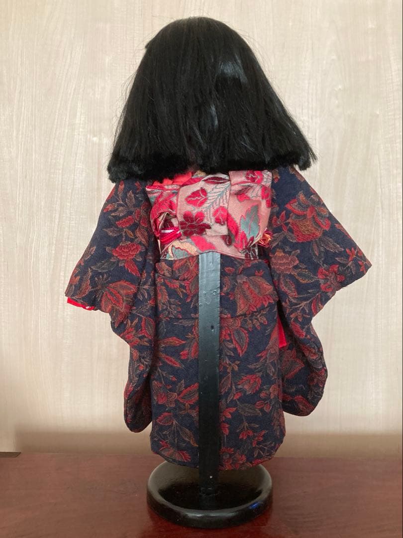 お値下げ美品【工房朋】女の子45cm市松人形森重春幸抱古布着せ替え人形