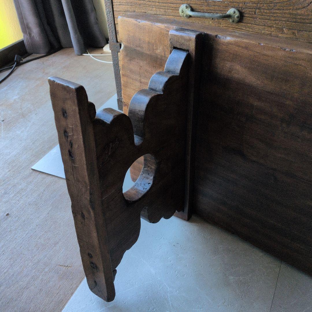 ブロカント古道具アンティーク重厚な経机 天板厚 5センチ ローテーブル