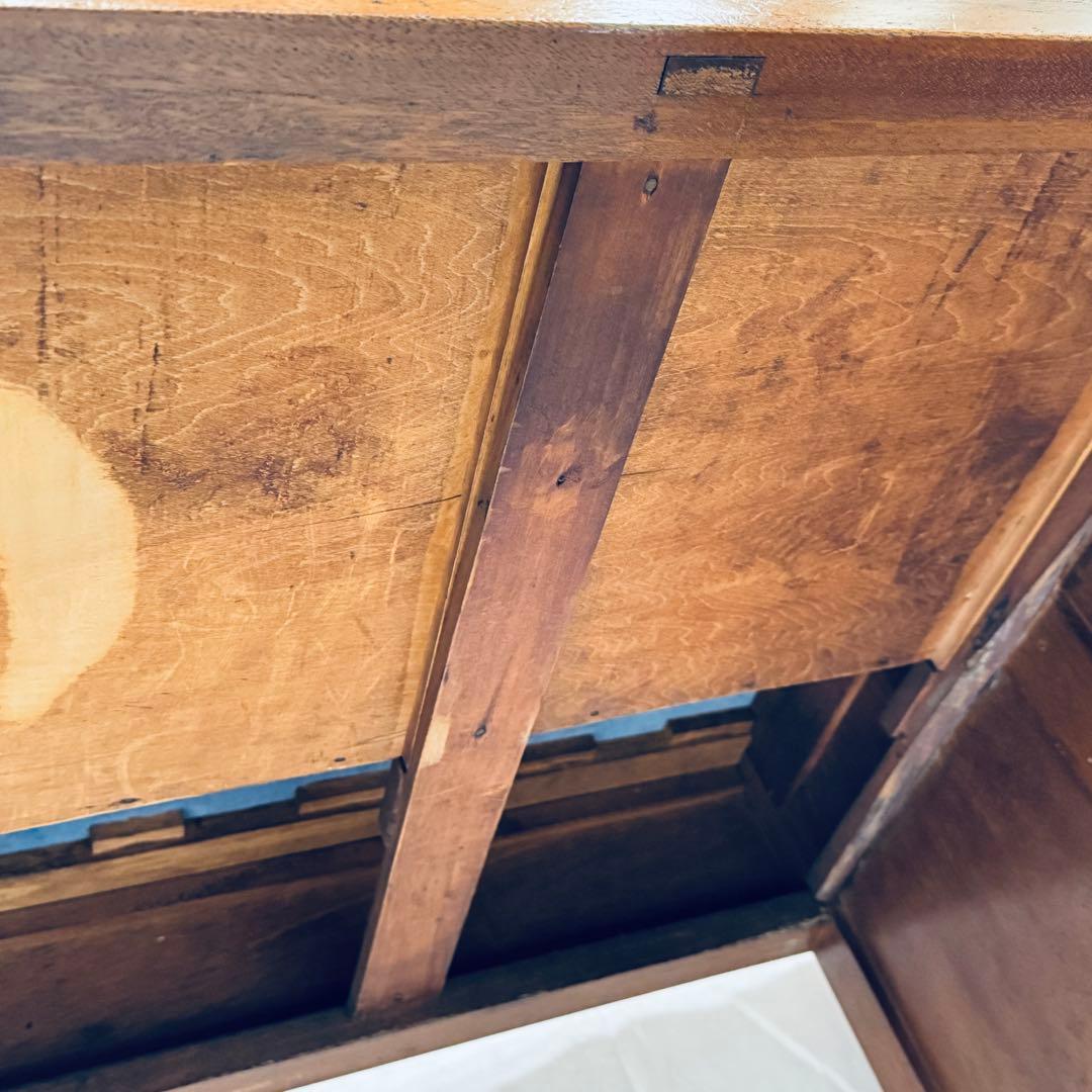 アンティーク 裁縫デスク 引き出し付き フェルト天板 大正レトロ 昭和