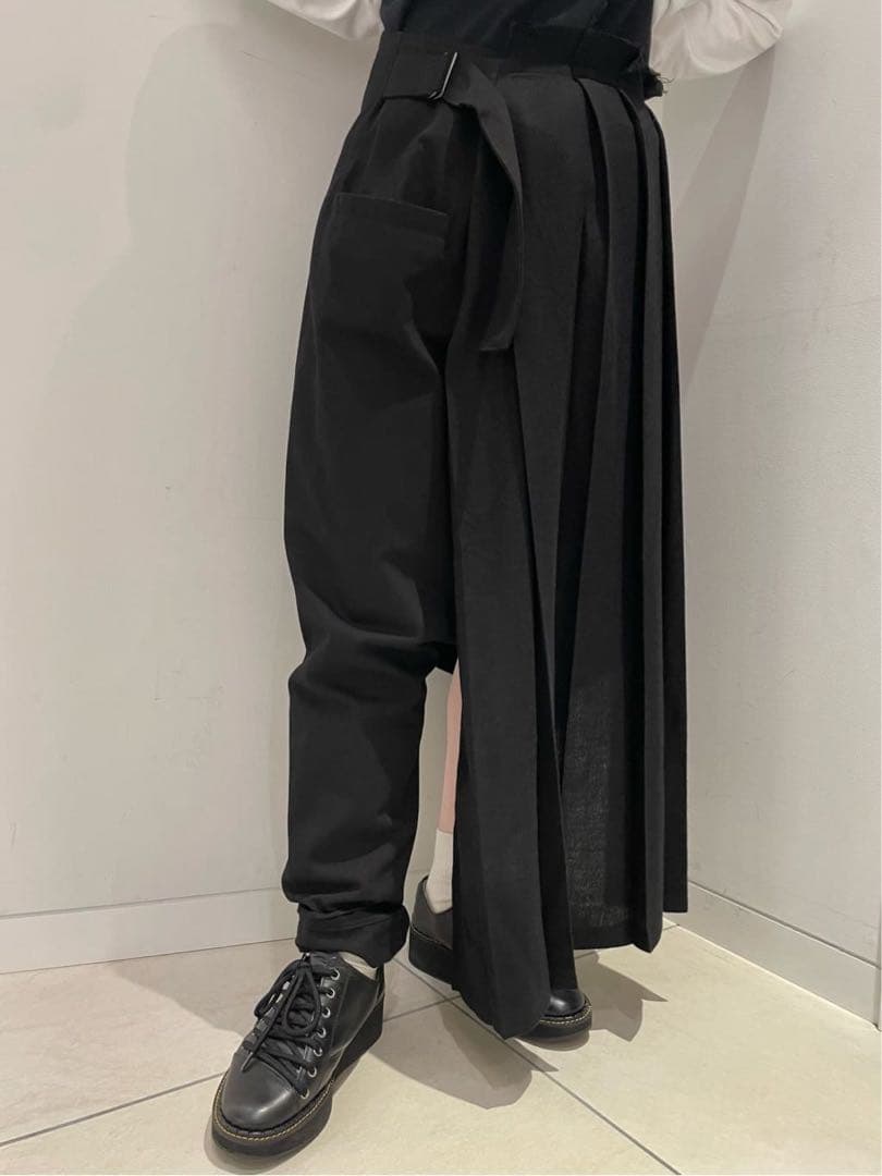 LIMI feu ヨウジヤマモト　スカートパンツ　ボトム　コットン ブラック