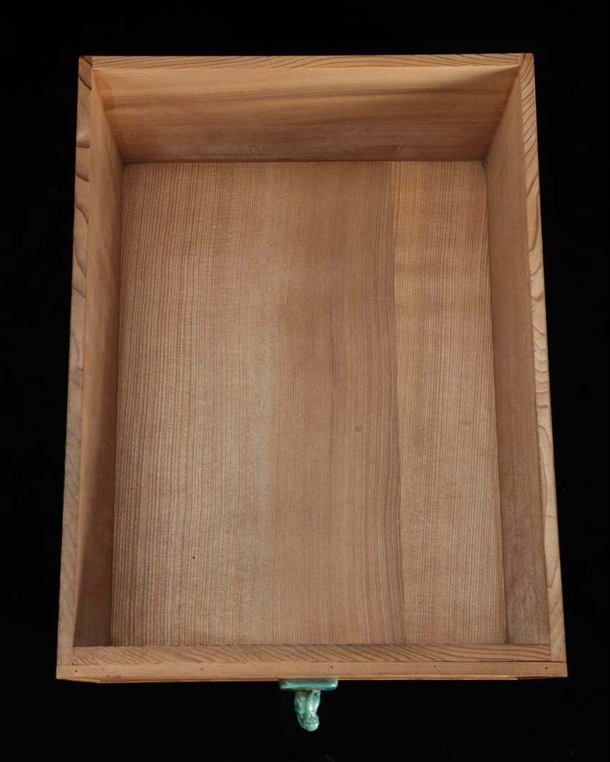 木製器局 茶棚 茶箱 文箱 書画箱 竹図牡丹図 陶製獅子