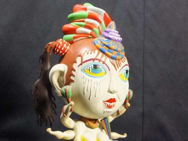 現代美術 田名網敬一 直筆サイン『KANNON観音菩薩像』立体ペイント1205C