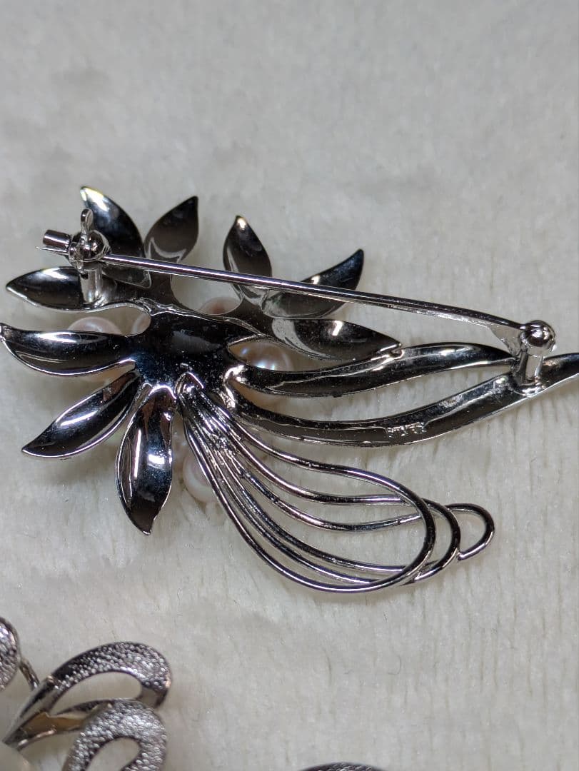 アコヤ真珠あこやミキモトブローチ帯留め白蝶真珠マベパールネックレス