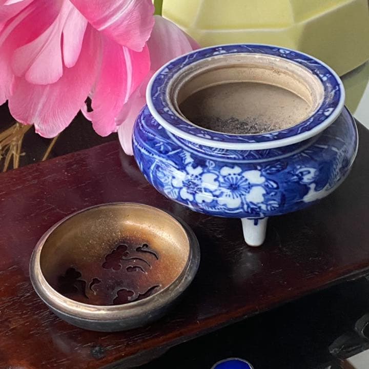 1908様感謝‼️SILVER銀火屋 桜&鳳凰 三つ足香炉 1