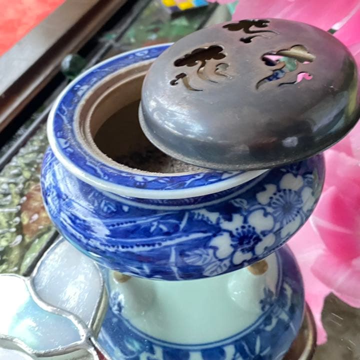 1908様感謝‼️SILVER銀火屋 桜&鳳凰 三つ足香炉 1