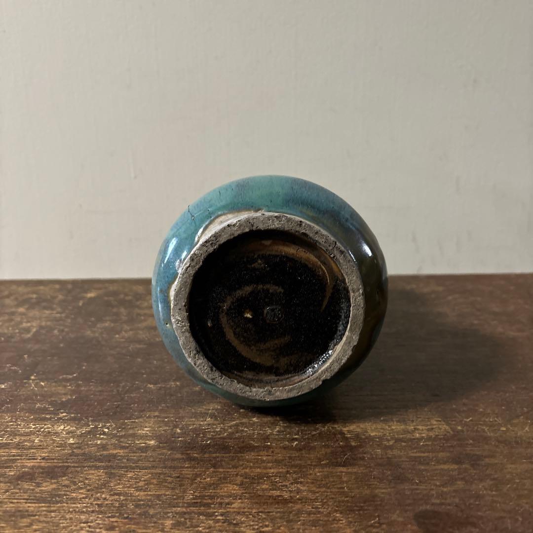 琉球 ユシビン 緑釉瓢形瓶 やちむん.壺屋焼.柳宗悦.民藝.アンティーク.李