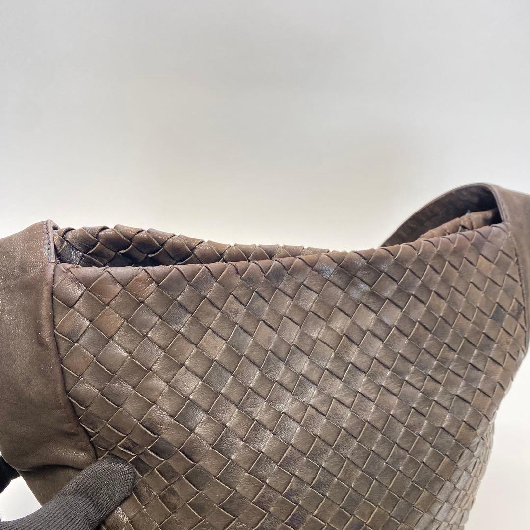 ボッテガヴェネタ ブラウン イントレチャート ワンショルダーバッグ