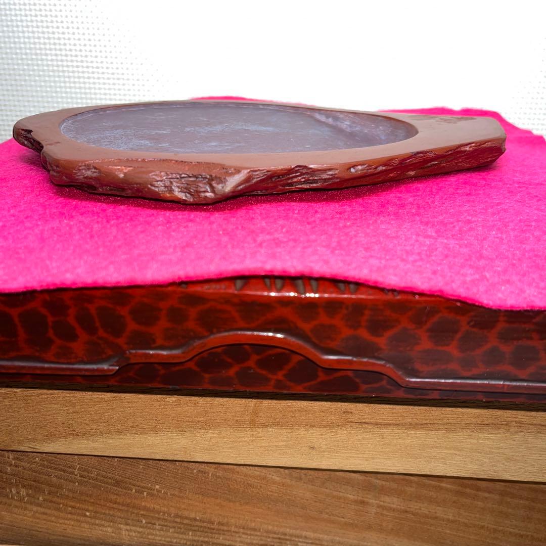 ⭕️岩手県 紫雲石硯 佐藤鉄三郎 希少 20cm超 かなり古い作 石紋