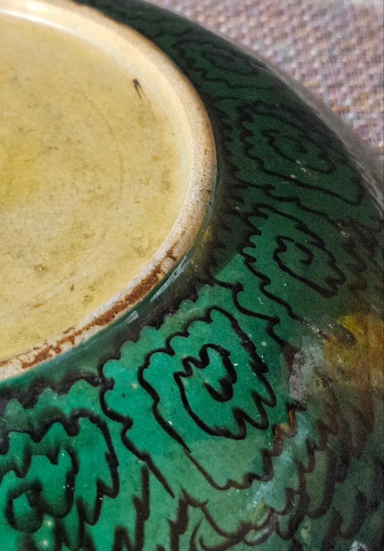 特価参考品❗【本物保証❗】江戸時代 古九谷 再興九谷 青手九谷 21.2cm